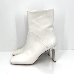 MNG by Mango women’s cream leather heels boots